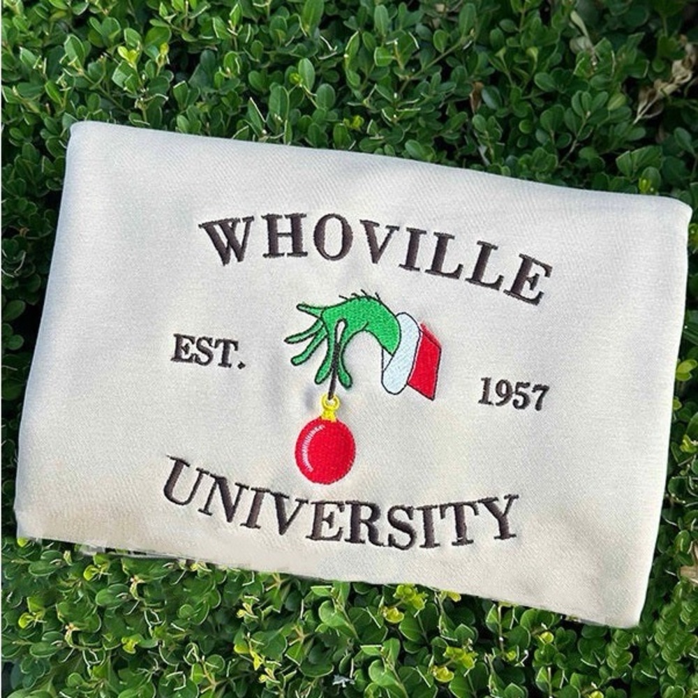 Whoville university embroidered sweatshirt